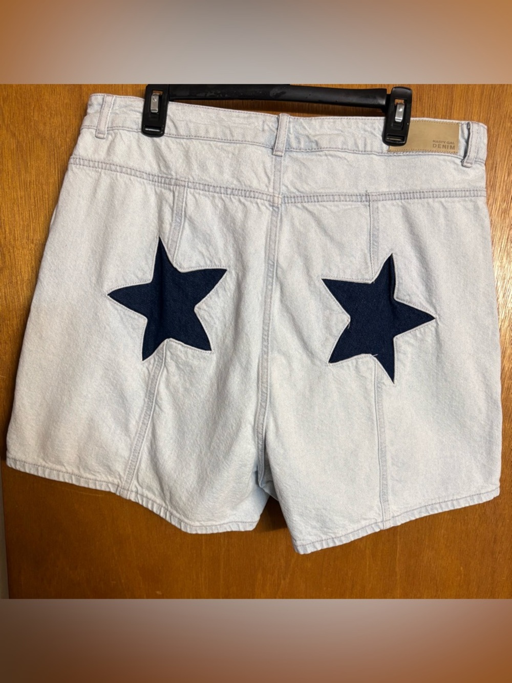 Nasty Gal Pale Blue Light Wash Denim Shorts